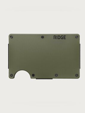 The Ridge Wallet Aluminum Matte Olive with Money Clip